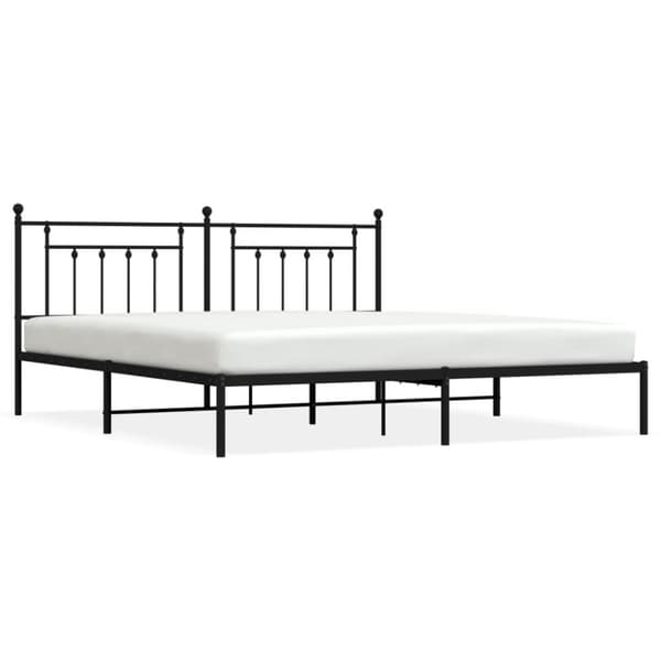 sengeramme med sengegavl 193x203 cm metal sort