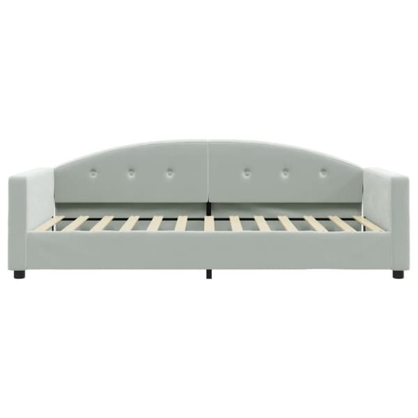 daybed med madras 90x200 cm velour lysegrå