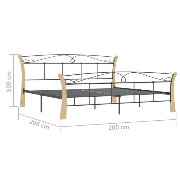 sengestel 200x200 cm metal sort