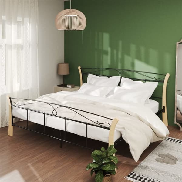 sengestel 200x200 cm metal sort