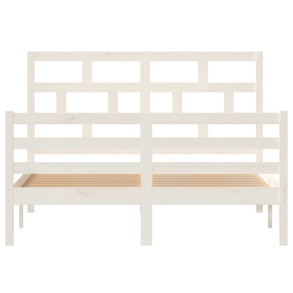 sengeramme 140x200 cm massivt fyrretræ hvid