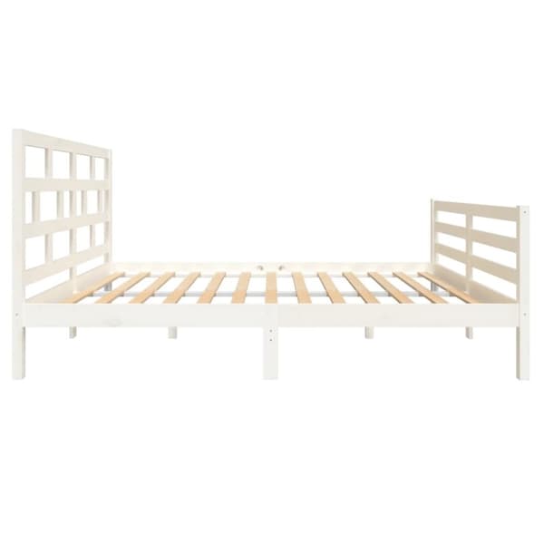 sengeramme 140x200 cm massivt fyrretræ hvid