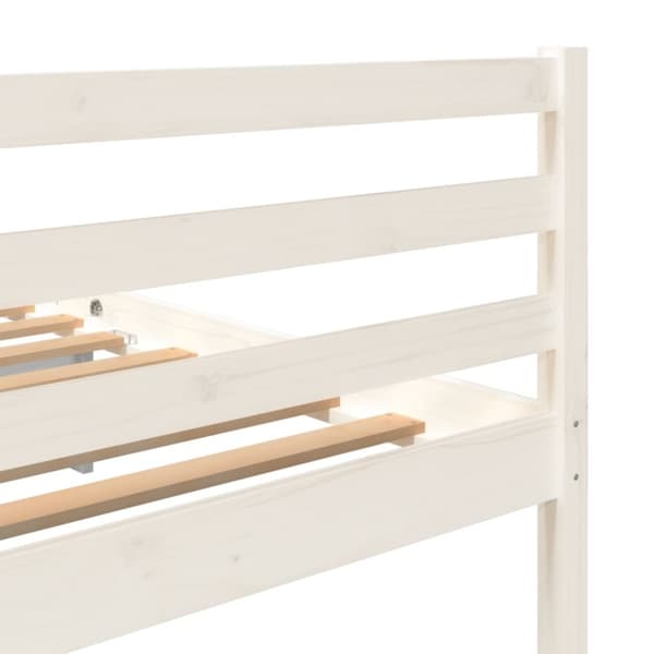 sengeramme 140x200 cm massivt fyrretræ hvid