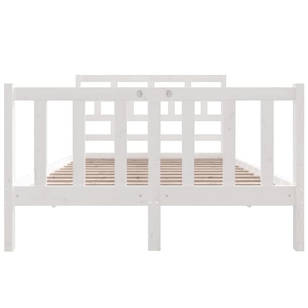 sengeramme 140x190 cm massivt fyrretræ hvid