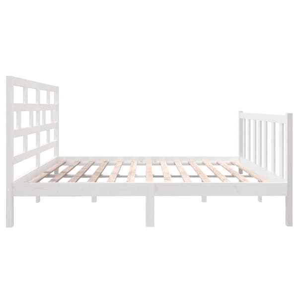 sengeramme 140x190 cm massivt fyrretræ hvid