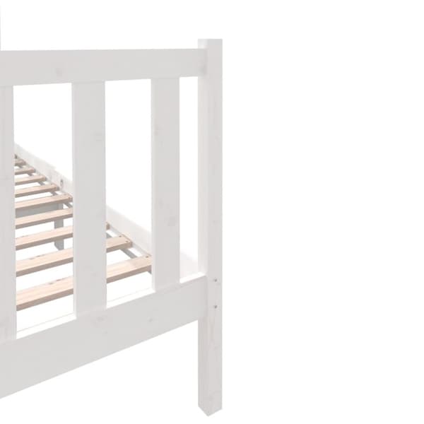 sengeramme 140x190 cm massivt fyrretræ hvid