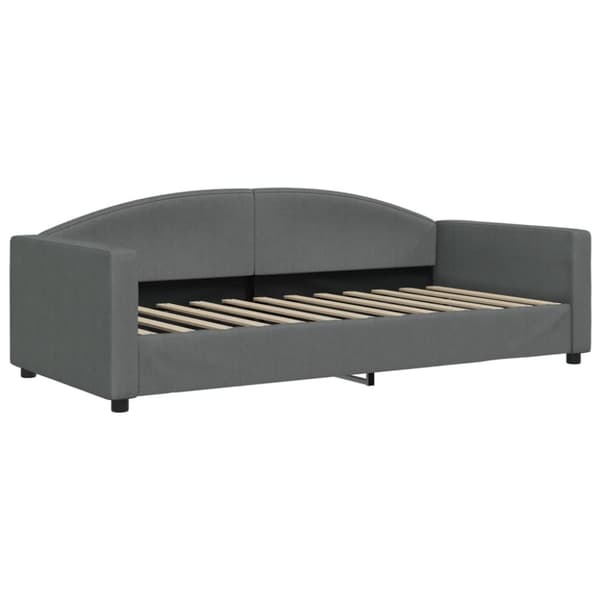 Dagbädd med madrass mörkgrå 90x200 cm tyg