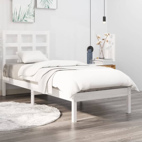 sengeramme 90x200 cm massivt træ hvid