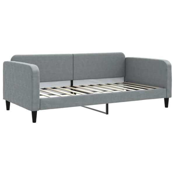daybed med udtræk og madras 100x200 cm stof lysegrå