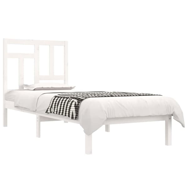 Sängram vit massiv furu 90x200 cm