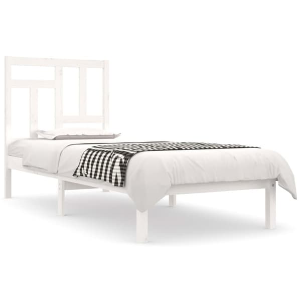 Sängram vit massiv furu 90x200 cm