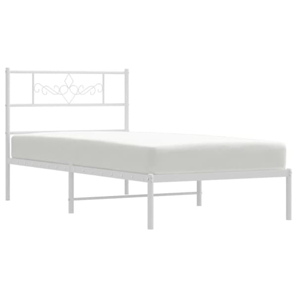 sengeramme med sengegavl 90x200 cm metal hvid