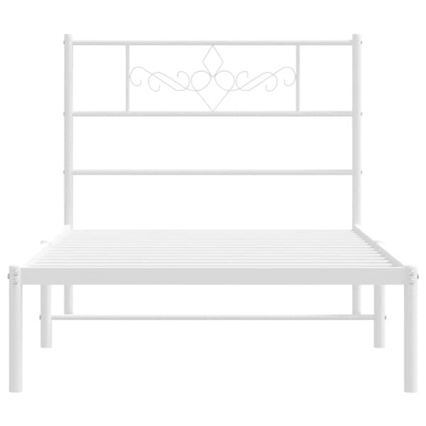 sengeramme med sengegavl 90x200 cm metal hvid