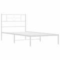Miniatyrbillede 5 af 9: sengeramme med sengegavl 90x200 cm metal hvid