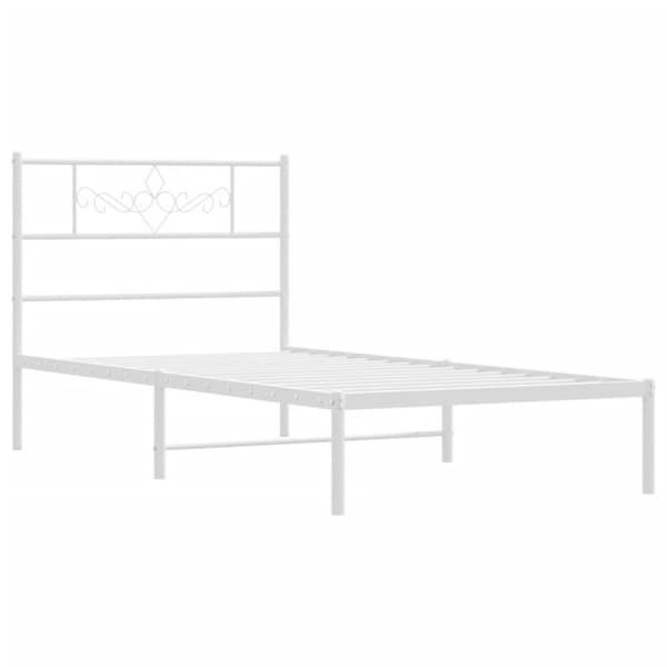 sengeramme med sengegavl 90x200 cm metal hvid