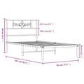 Miniatyrbillede 9 af 9: sengeramme med sengegavl 90x200 cm metal hvid