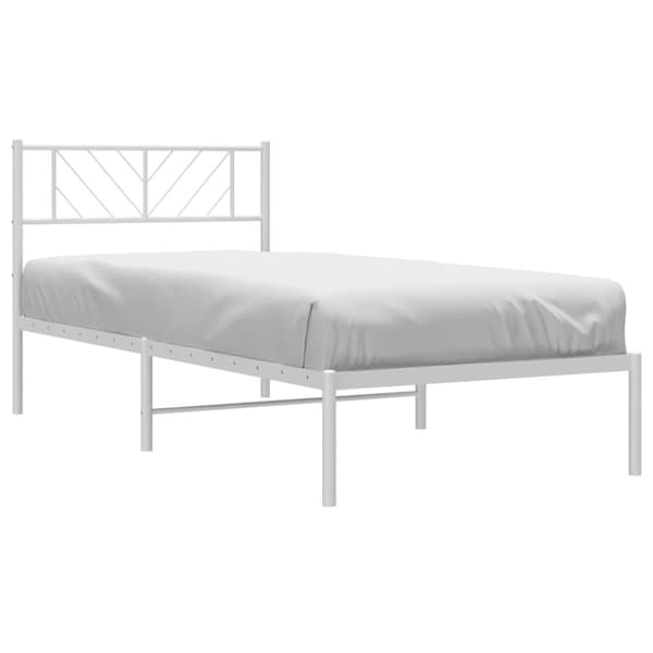 sengeramme med sengegavl 90x190 cm metal hvid