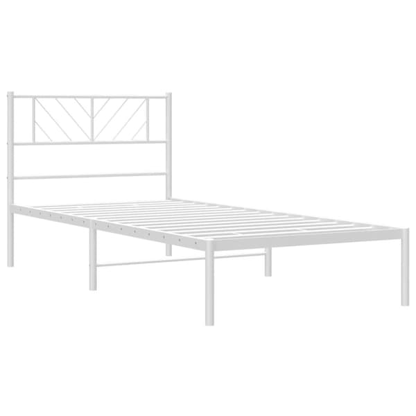 sengeramme med sengegavl 90x190 cm metal hvid