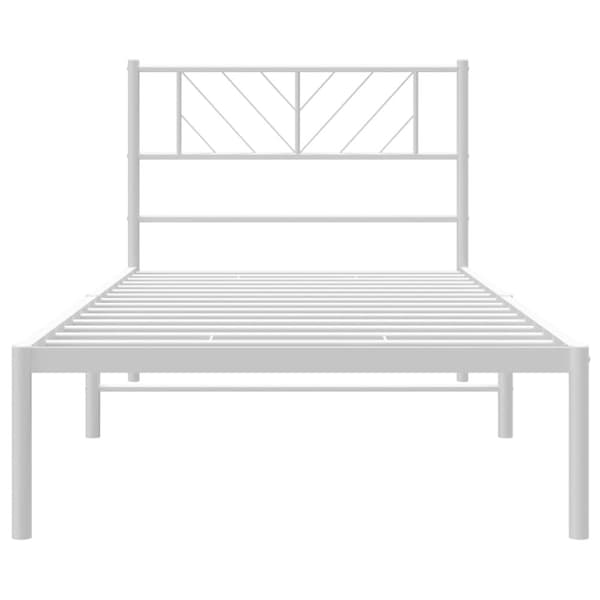 sengeramme med sengegavl 90x190 cm metal hvid