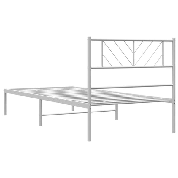 sengeramme med sengegavl 90x190 cm metal hvid