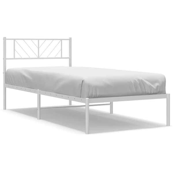 sengeramme med sengegavl 90x190 cm metal hvid
