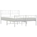 Miniatyrbillede 3 af 9: sengeramme med sengegavl og fodgærde 140x200 cm metal hvid