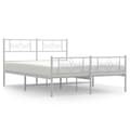 Miniatyrbillede 2 af 9: sengeramme med sengegavl og fodgærde 140x200 cm metal hvid