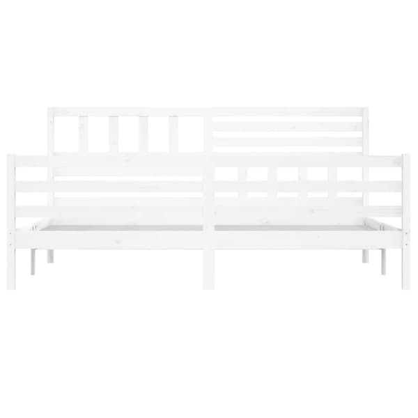sengeramme 200x200 cm massivt træ hvid