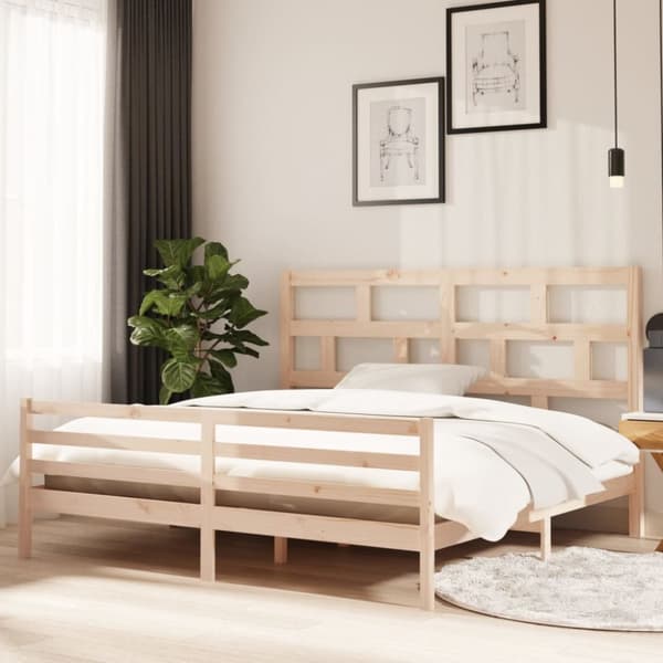 sengeramme 200x200 cm massivt fyrretræ