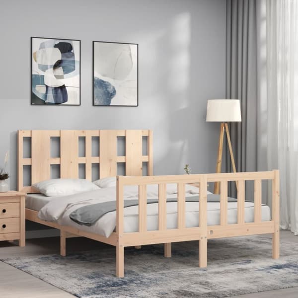 sengeramme med sengegavl Small Double massivt træ