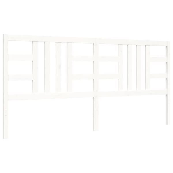 sengeramme med sengegavl 200x200 cm massivt træ hvid