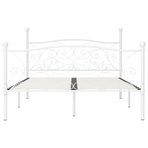 sengestel med lamelbund 120 x 200 cm metal hvid