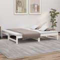 Miniatyrbillede 1 af 10: daybed med udtræk 2x(75x190) cm massivt fyrretræ hvid