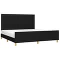 Miniatyrbillede 3 af 10: sengeramme med sengegavl 160x200 cm stof sort