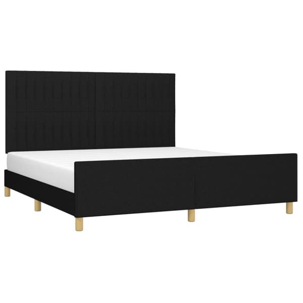 sengeramme med sengegavl 160x200 cm stof sort
