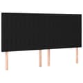 Miniatyrbillede 8 af 10: sengeramme med sengegavl 160x200 cm stof sort