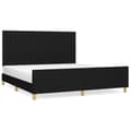 Miniatyrbillede 2 af 10: sengeramme med sengegavl 160x200 cm stof sort