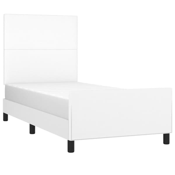 sengeramme med sengegavl 80x200 cm kunstlæder hvid