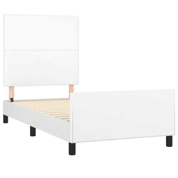 sengeramme med sengegavl 80x200 cm kunstlæder hvid