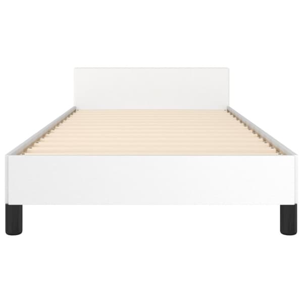 sengeramme med sengegavl 80x200 cm kunstlæder hvid