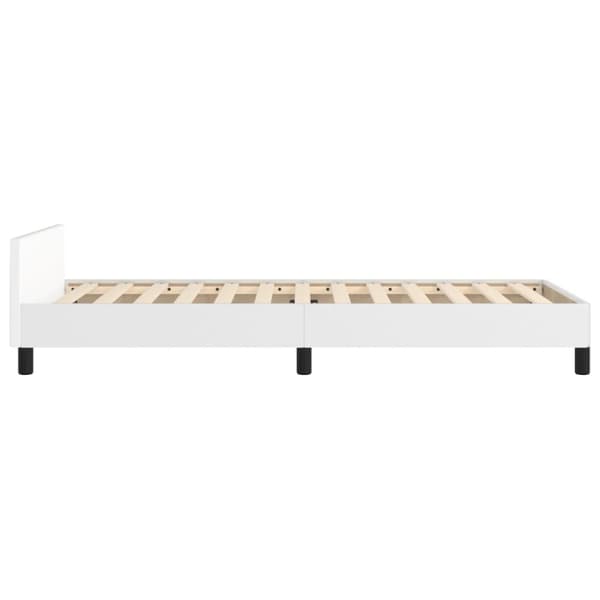 sengeramme med sengegavl 80x200 cm kunstlæder hvid