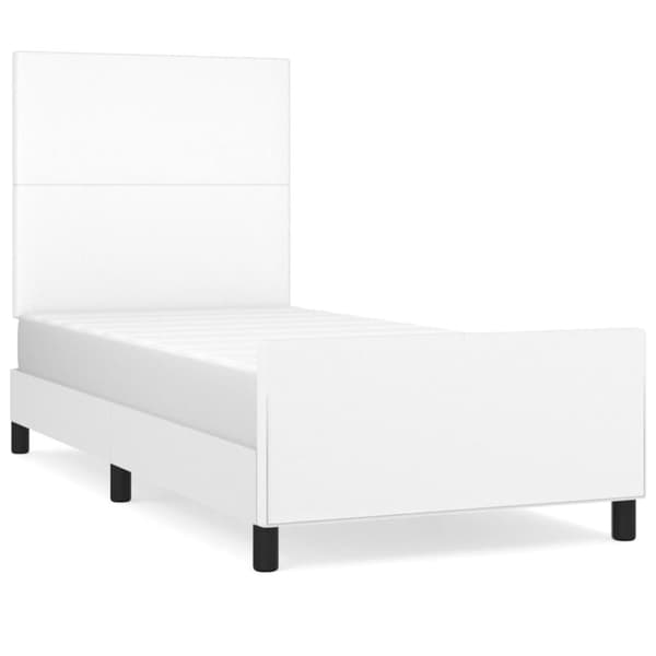 sengeramme med sengegavl 80x200 cm kunstlæder hvid