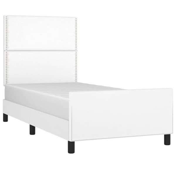 sengeramme med sengegavl 80x200 cm kunstlæder hvid