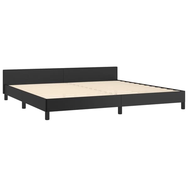 sengeramme med sengegavl 200x200 cm kunstlæder sort