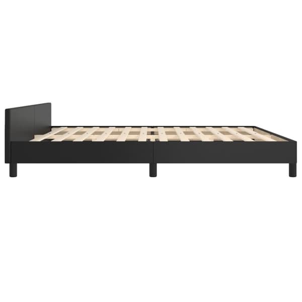 sengeramme med sengegavl 200x200 cm kunstlæder sort