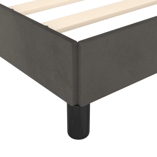 sengeramme med sengegavl 200x200 cm fløjl mørkegrå