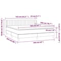 Miniatyrbillede 7 af 7: kontinentalseng med madras 160x200 cm stof sort