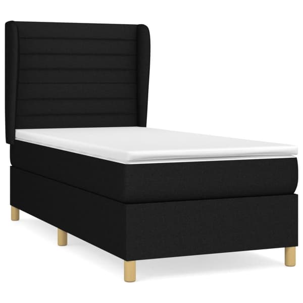 kontinentalseng med madras 100x200 cm stof sort