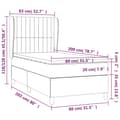 Miniatyrbillede 7 af 7: kontinentalseng med madras 80x200 cm stof sort