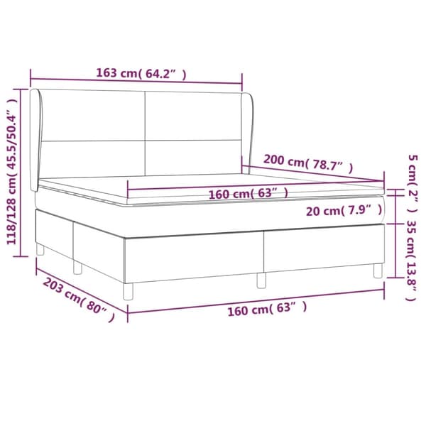 Ramsäng med madrass vit 160x200 cm konstläder